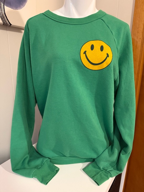 Aviator Nation Tops - Aviator Nation Smiley Face Sweatshirt Green Pullover Size Small
